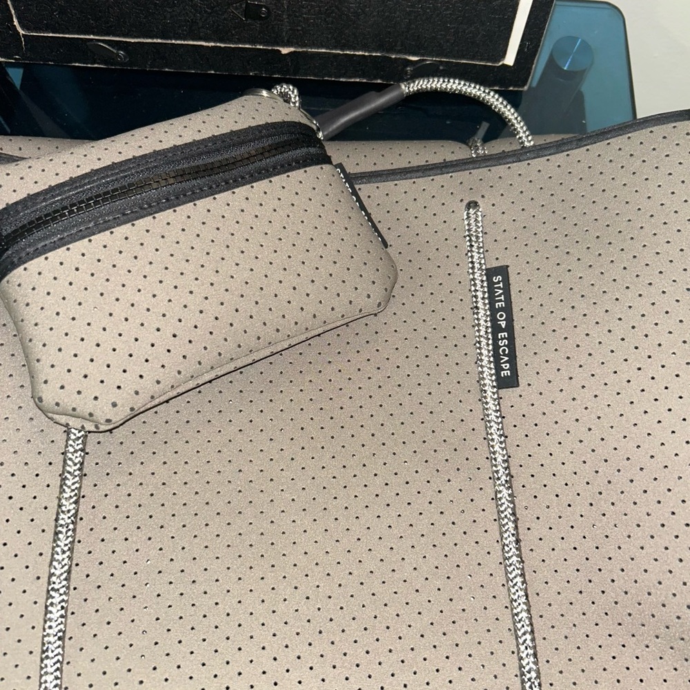 State of Escape Gray Perforated Tote Bag